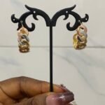 QUALITY NON TARNISH 3 TONE SUNBELLE CLASSY EARRING DSG 12